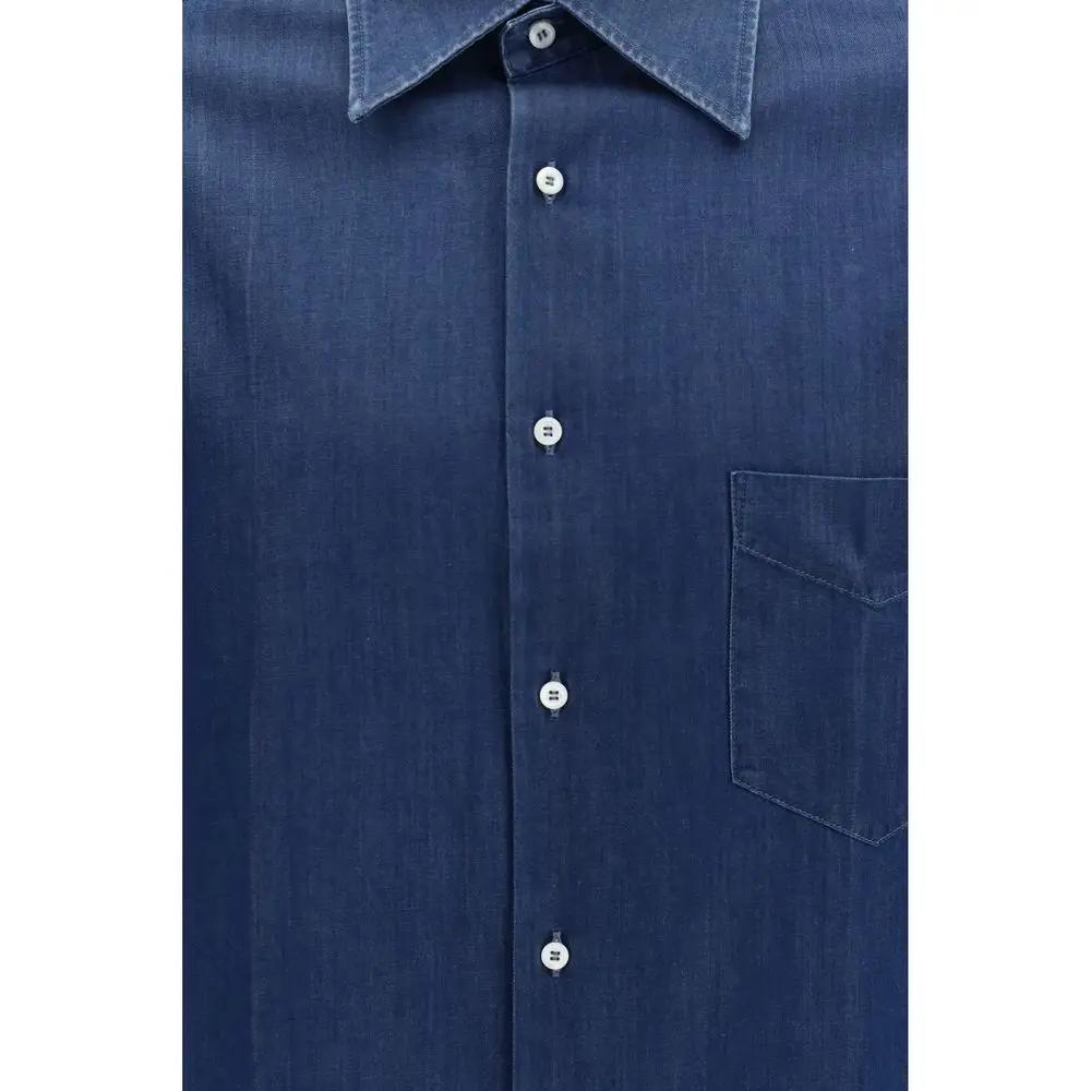 Brunello Cucinelli Blue Denim Shirt