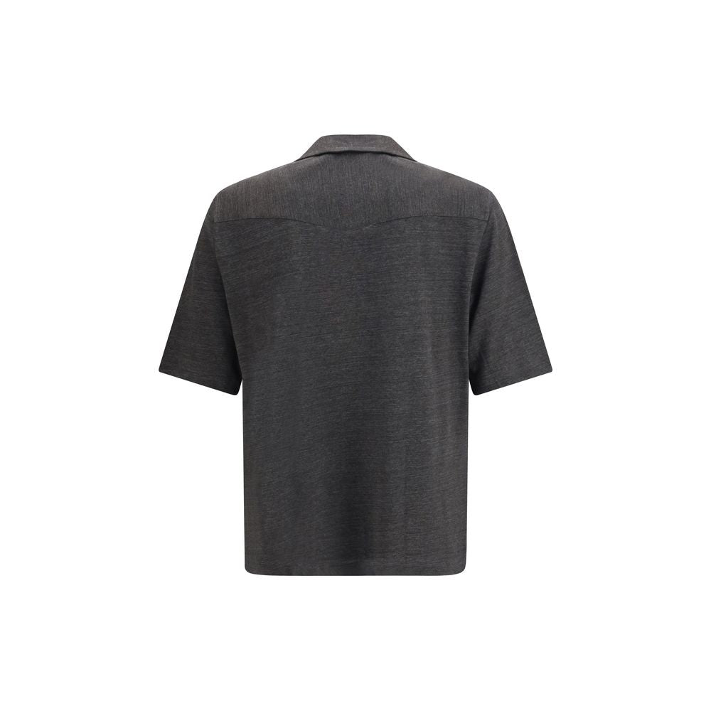 Brunello Cucinelli Brunello Cucinelli Gray Linen Shortsleeve Shirt