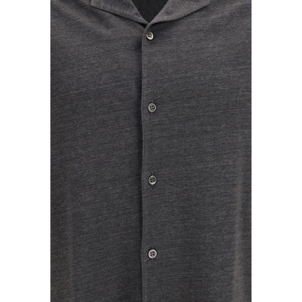 Brunello Cucinelli Brunello Cucinelli Gray Linen Shortsleeve Shirt