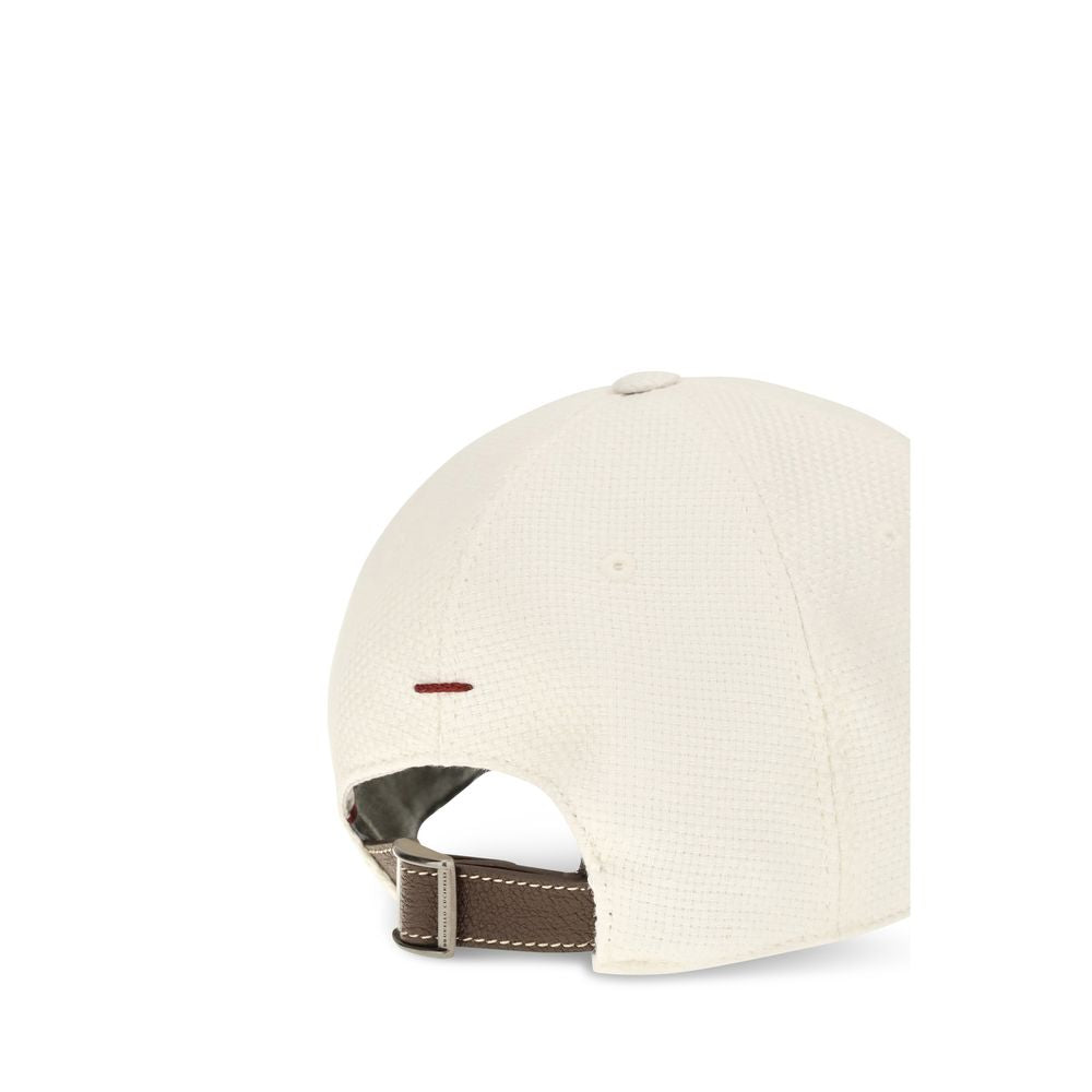 Brunello Cucinelli Brunello Cucinelli White Silk Cap (Baseball Hat)