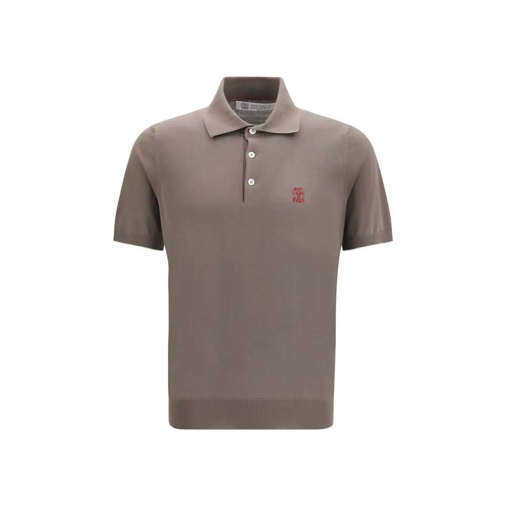 Brunello Cucinelli Brunello Cucinelli Brown Cotton Polo Shirt