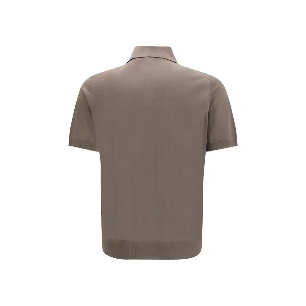Brunello Cucinelli Brunello Cucinelli Brown Cotton Polo Shirt