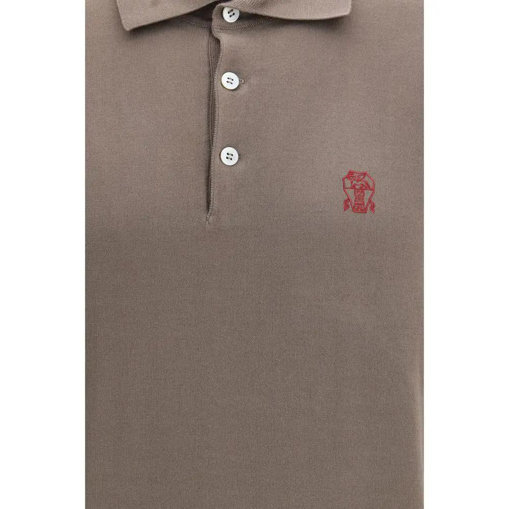 Brunello Cucinelli Brunello Cucinelli Brown Cotton Polo Shirt
