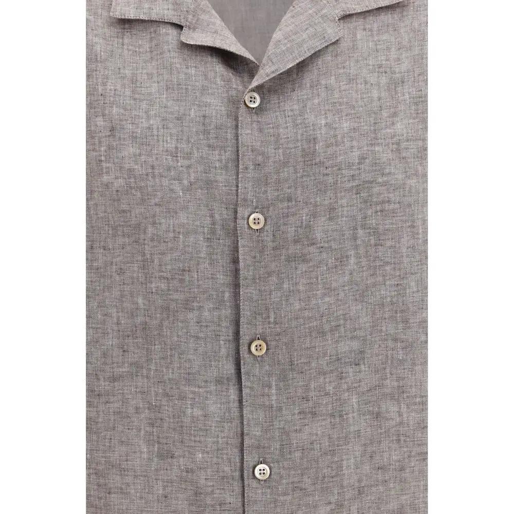Brunello Cucinelli Brunello Cucinelli Gray Linen Shortsleeve Shirt