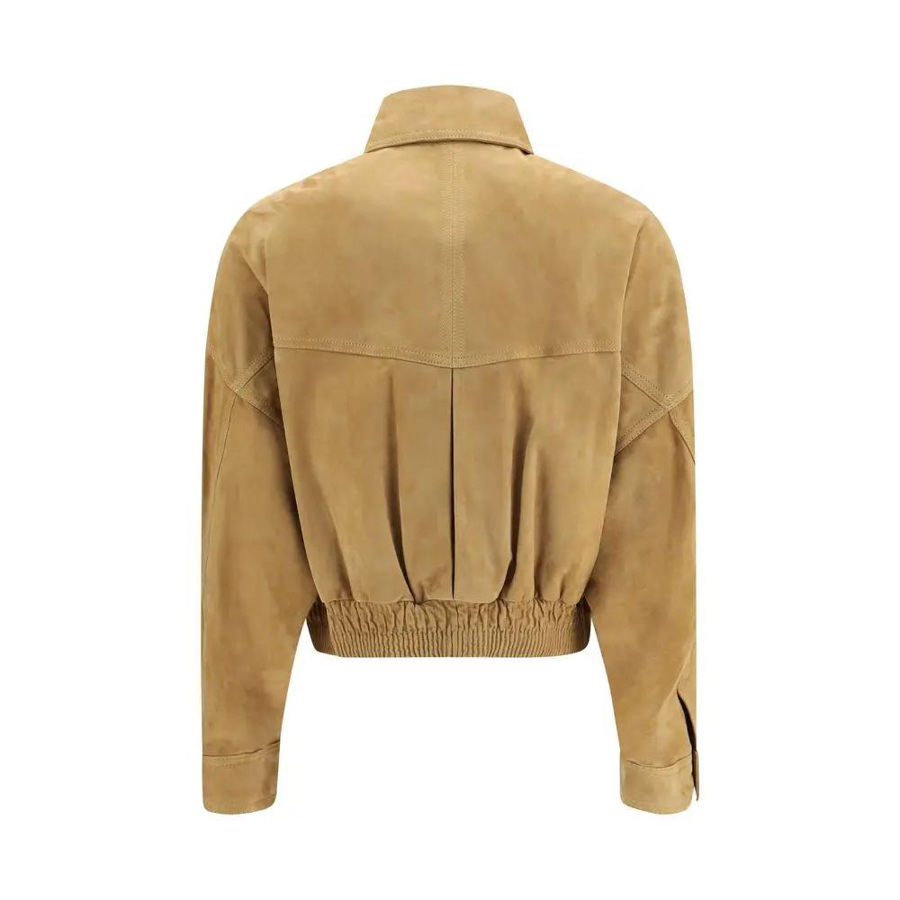 Versace Versace Beige Lamb Leather Bomber