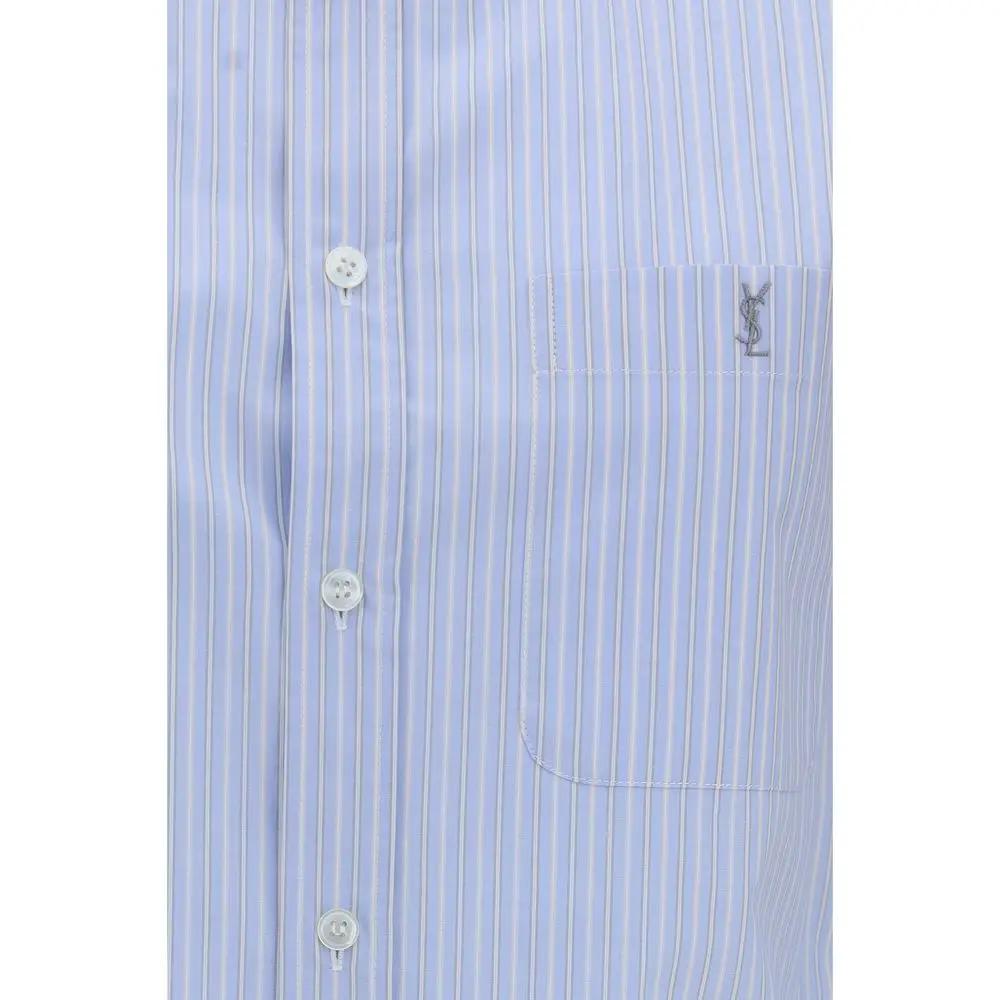 Saint Laurent Saint Laurent Blue Cotton Pattern Shirt
