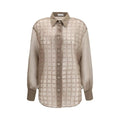 Brunello Cucinelli Brunello Cucinelli Beige Silk Pattern Shirt