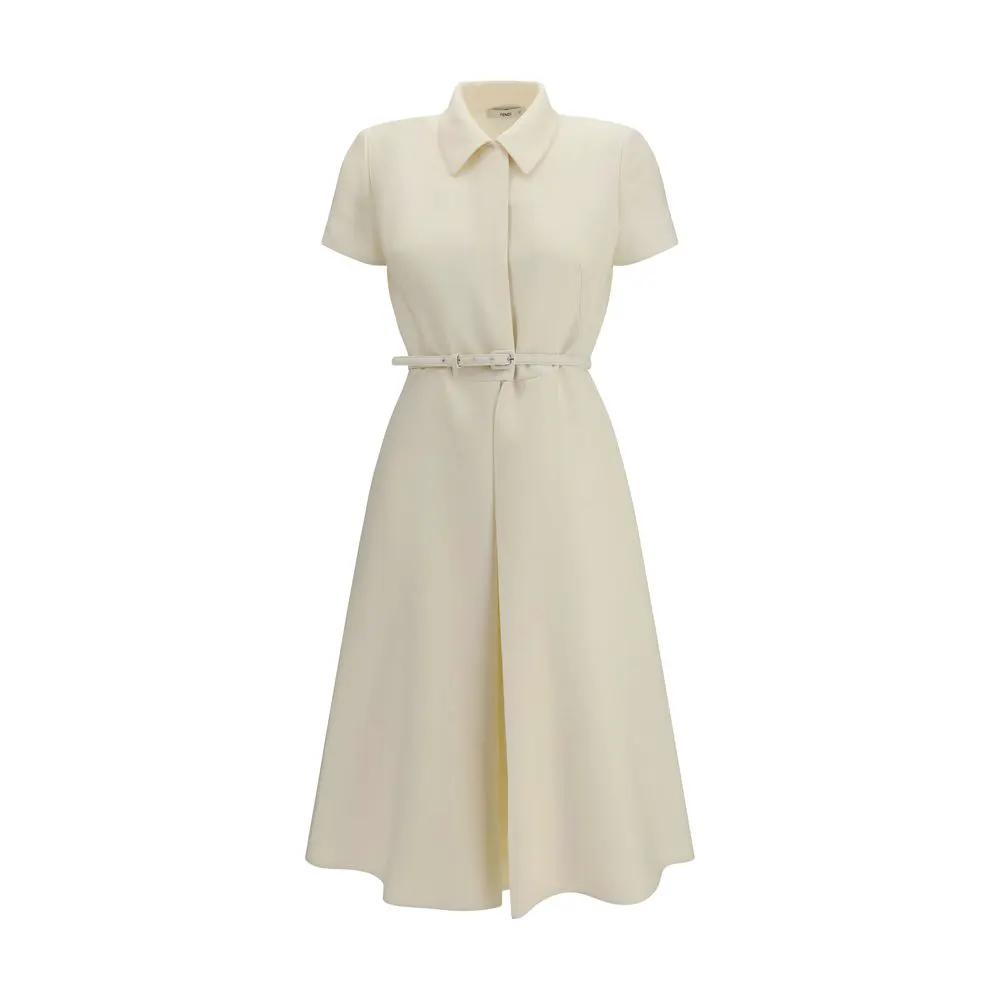 Fendi Fendi Beige Wool Oves Aries Casual Dress