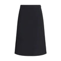Fendi Fendi Black Wool Oves Aries Midi Skirt