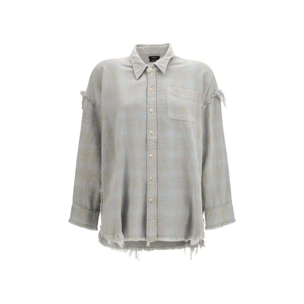 R13 R13 Blue Cotton Pattern Shirt