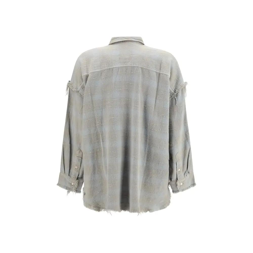 R13 R13 Blue Cotton Pattern Shirt