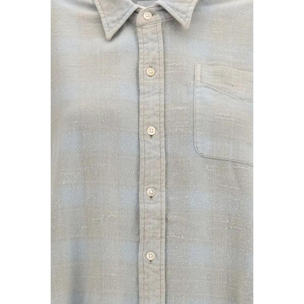 R13 R13 Blue Cotton Pattern Shirt