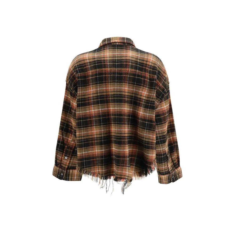 R13 R13 Brown Cotton Pattern Shirt
