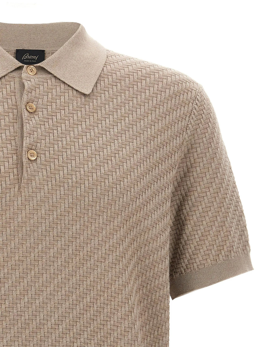 Brioni Brioni Beige Cotton Polo Shirt