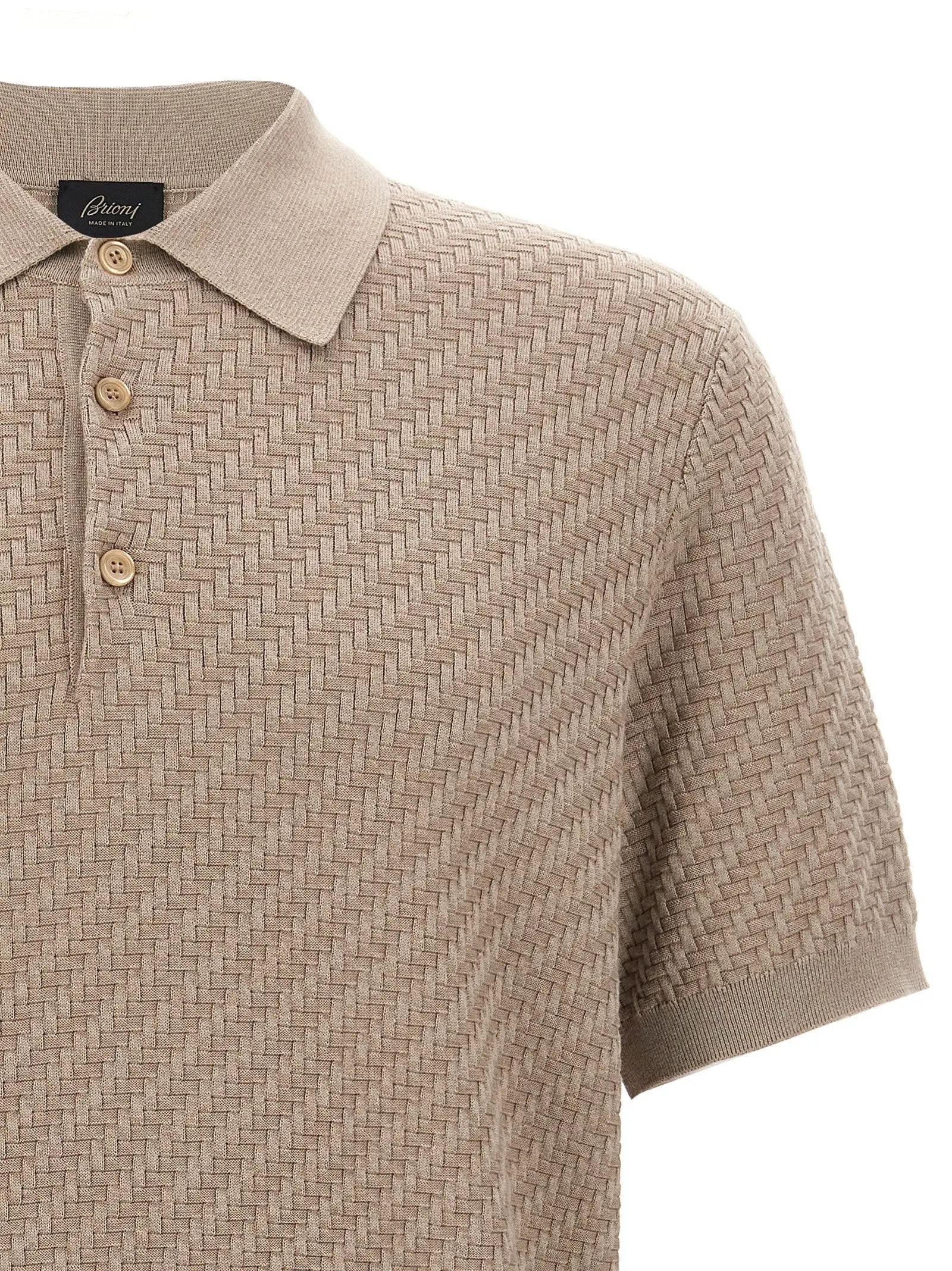 Brioni Brioni Beige Cotton Polo Shirt