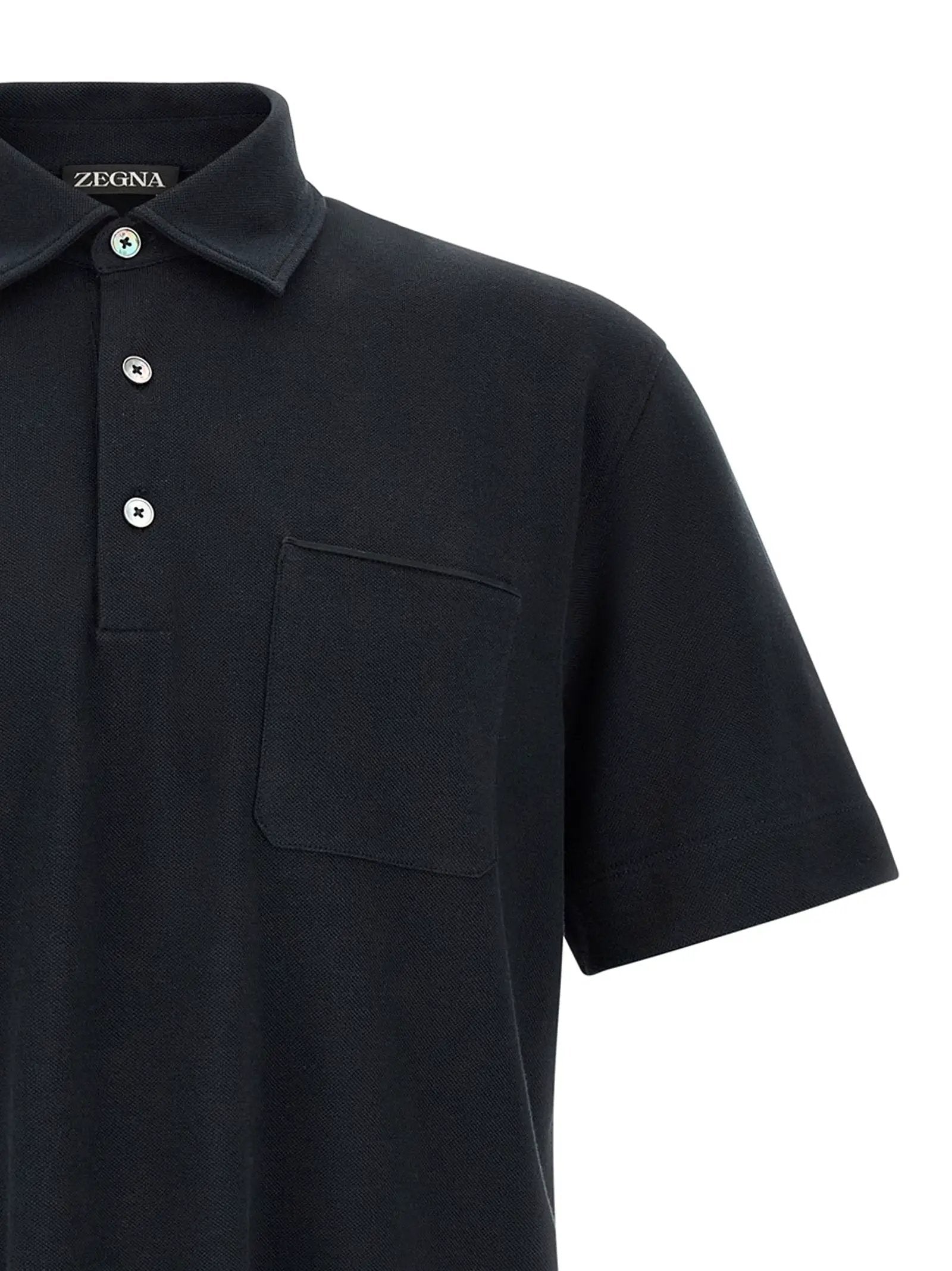 ZEGNA ZEGNA Blue Cotton Polo Shirt