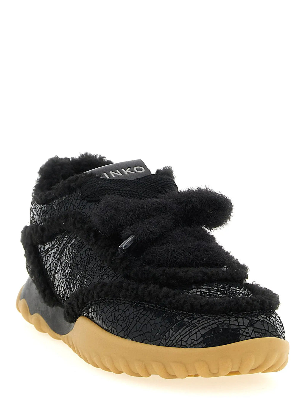 PINKO PINKO Black Cowhide Chunky Sneakers