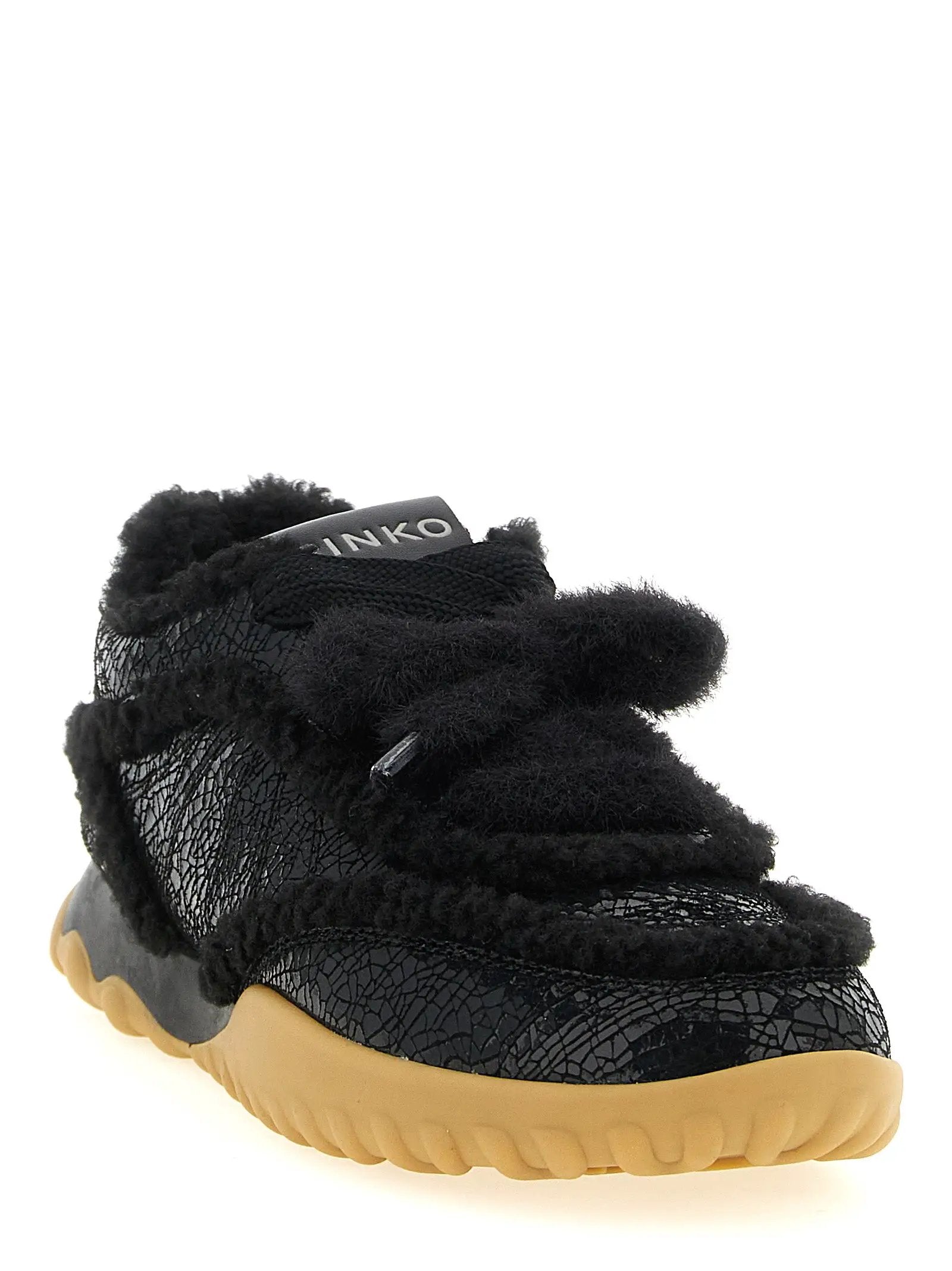 PINKO PINKO Black Cowhide Chunky Sneakers