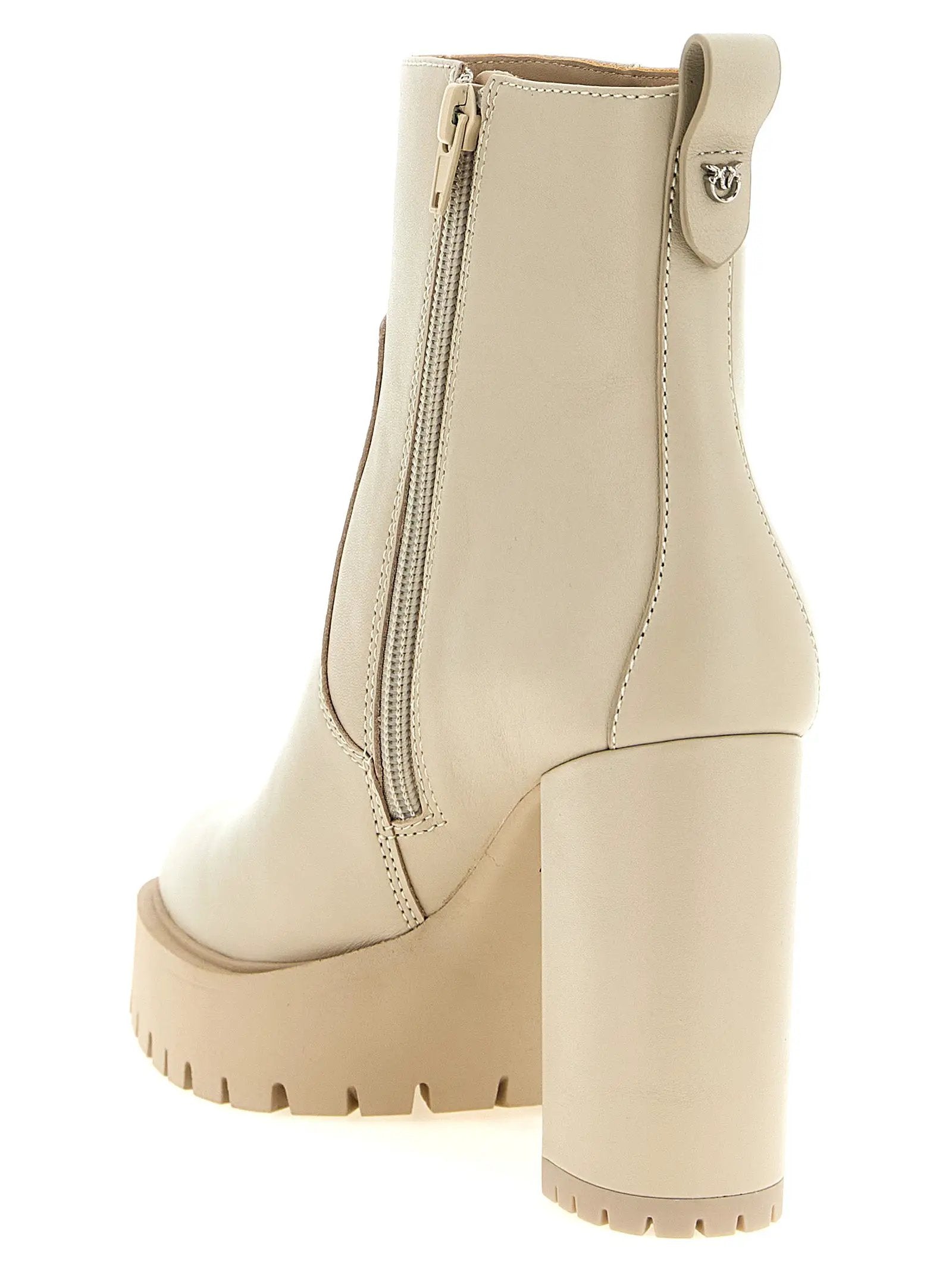 PINKO PINKO White Cowhide Ankle Boots