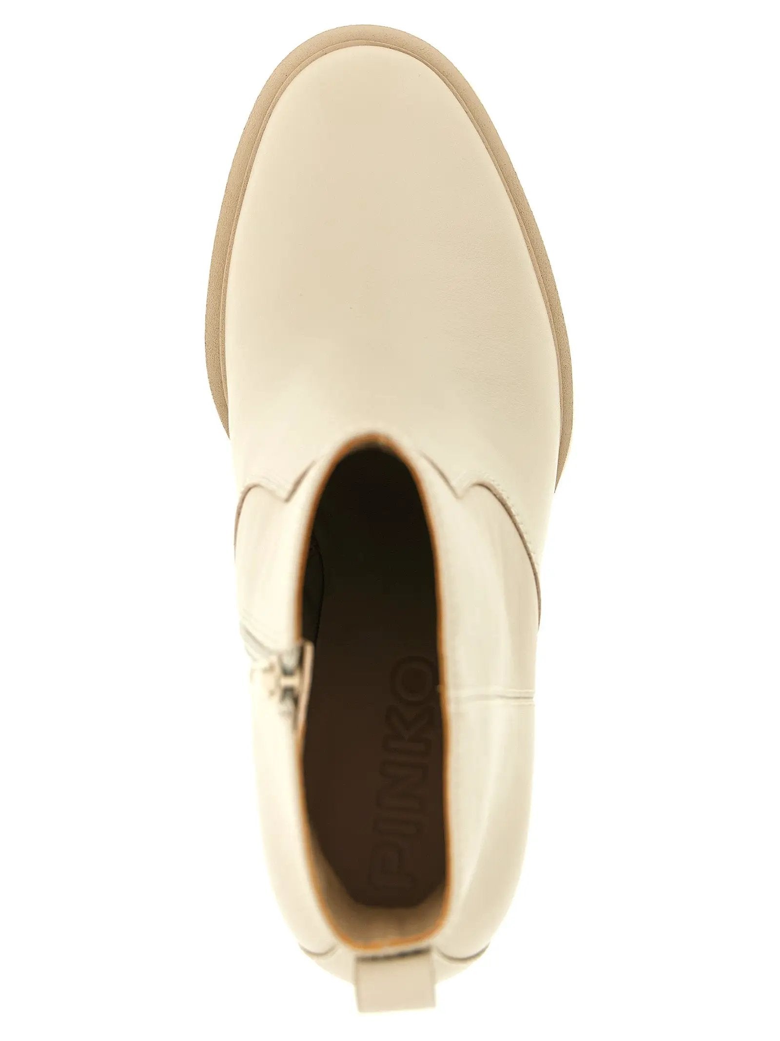 PINKO PINKO White Cowhide Ankle Boots