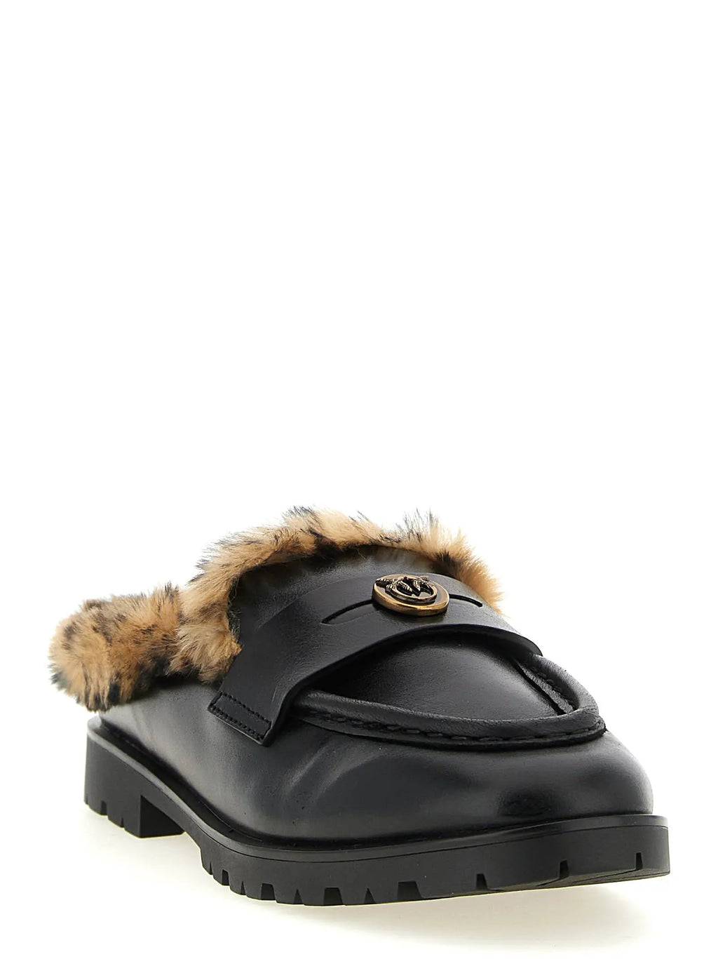 PINKO PINKO Black Cowhide Mules
