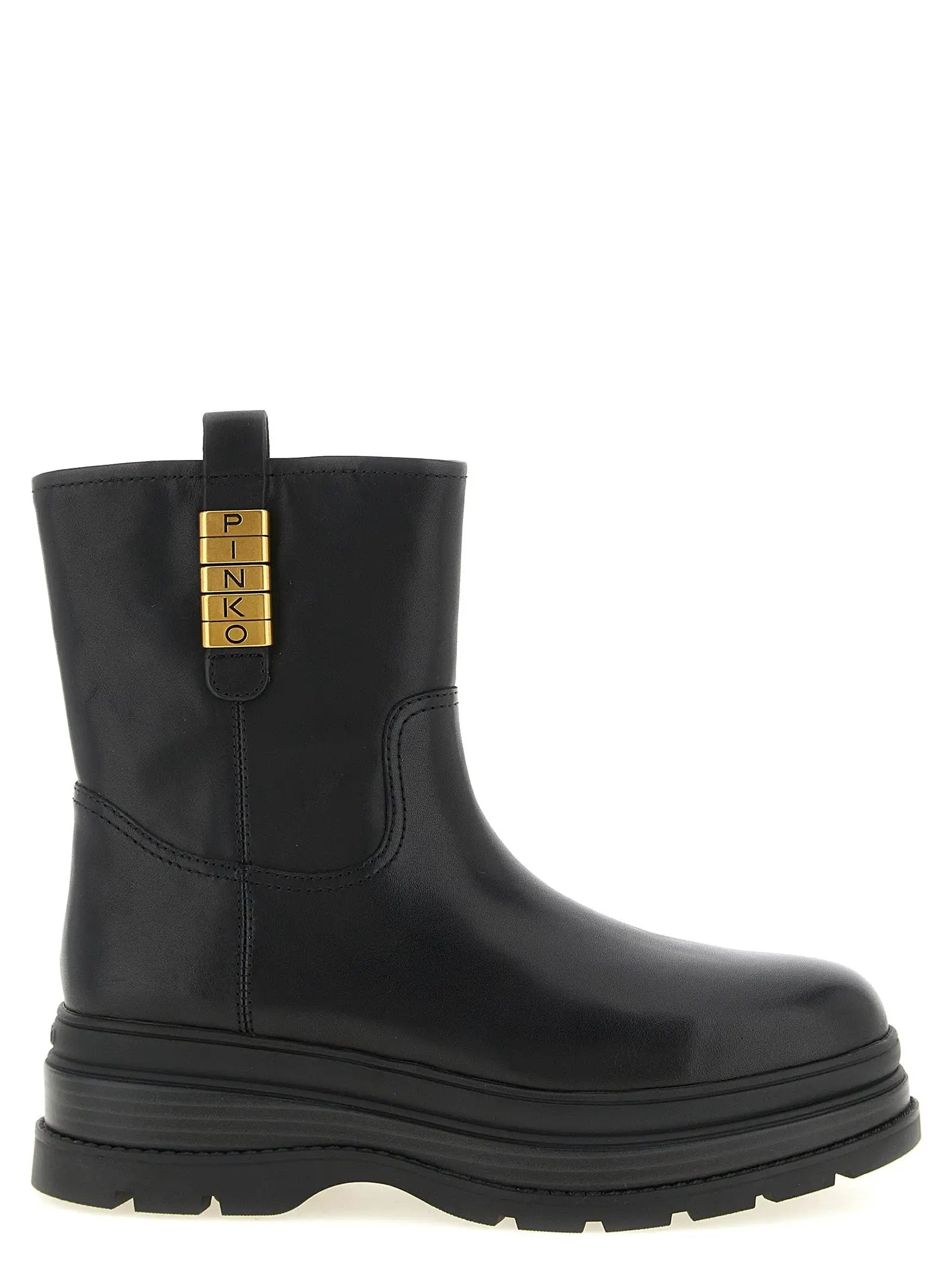 PINKO PINKO Black Cowhide Ankle Boots