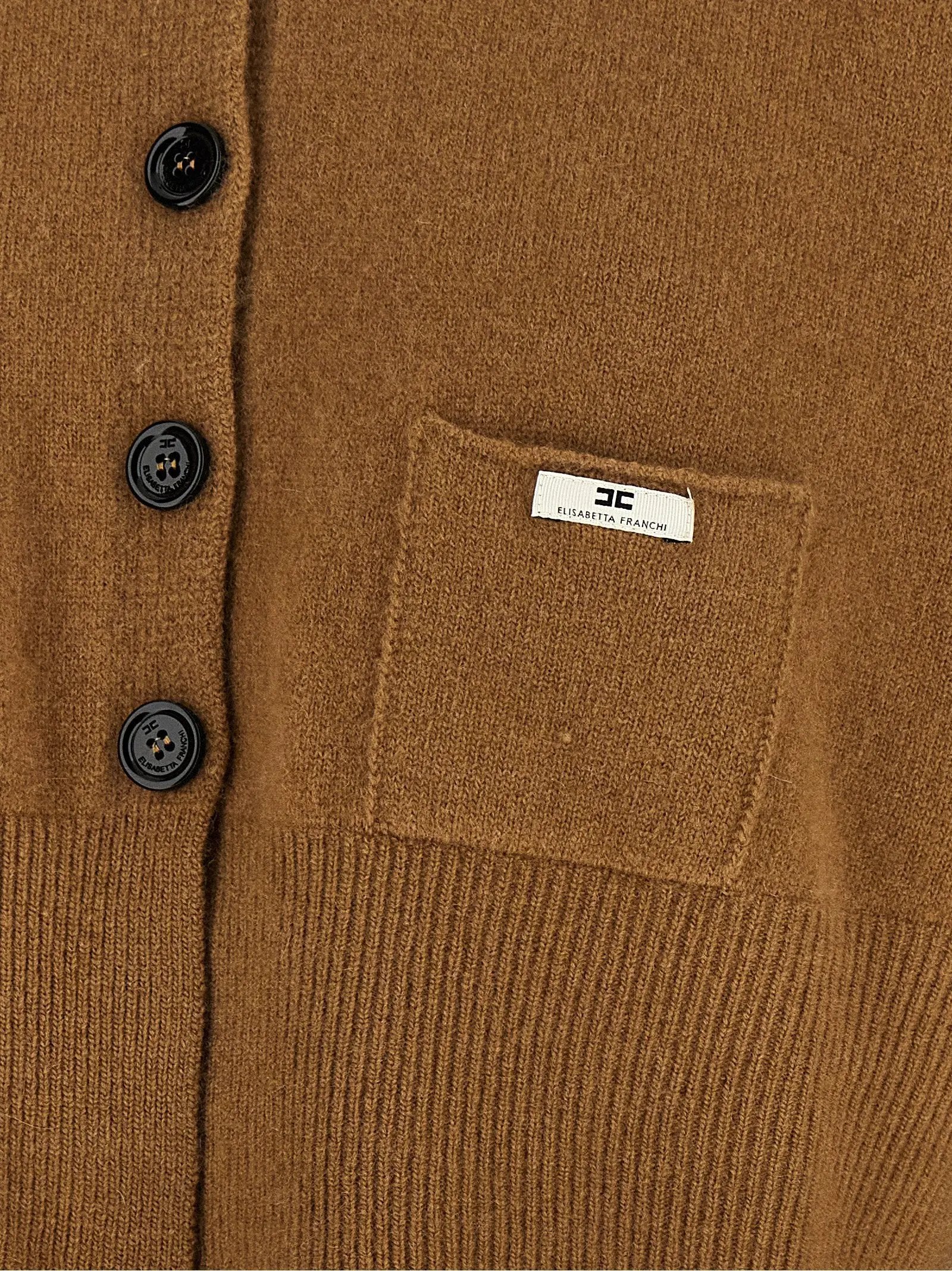 Elisabetta Franchi Elisabetta Franchi Brown Wool Cardigan