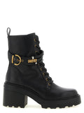 PINKO PINKO Black Cowhide Lace-Up Boots