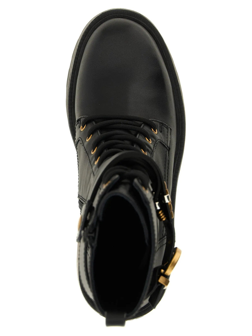 PINKO PINKO Black Cowhide Lace-Up Boots