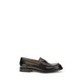 Fendi Fendi Black Calf Leather Bos Taurus Slip-On Loafers