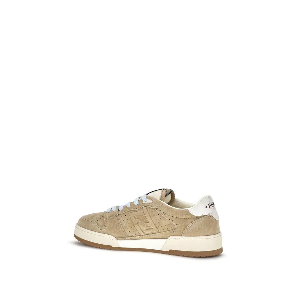 Fendi Fendi Beige Suede Leather Sneakers