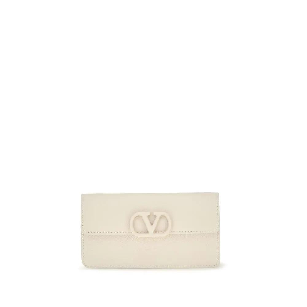 Valentino Garavani Valentino Garavani White Calf Leather Bos Taurus Wallet
