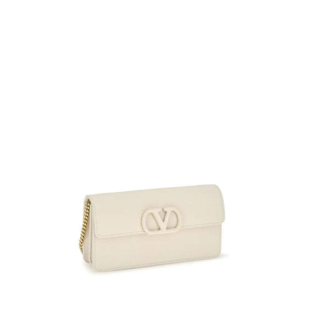 Valentino Garavani Valentino Garavani White Calf Leather Bos Taurus Wallet
