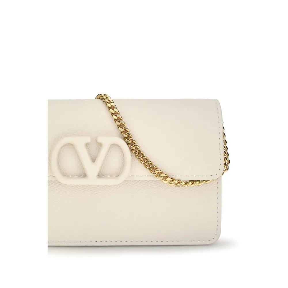 Valentino Garavani Valentino Garavani White Calf Leather Bos Taurus Wallet