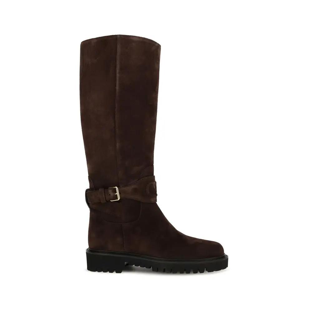 Valentino Garavani Valentino Garavani Brown Suede Leather Boots