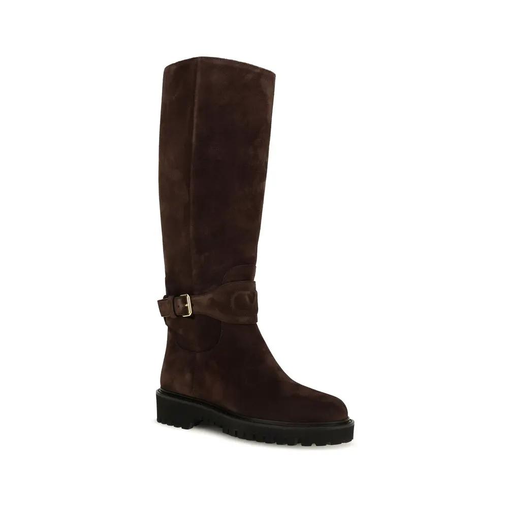 Valentino Garavani Valentino Garavani Brown Suede Leather Boots