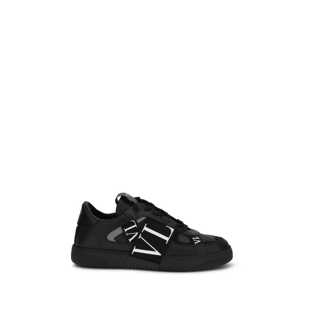 Valentino Garavani Valentino Garavani Black Calf Leather Bos Taurus Athletic Sneakers