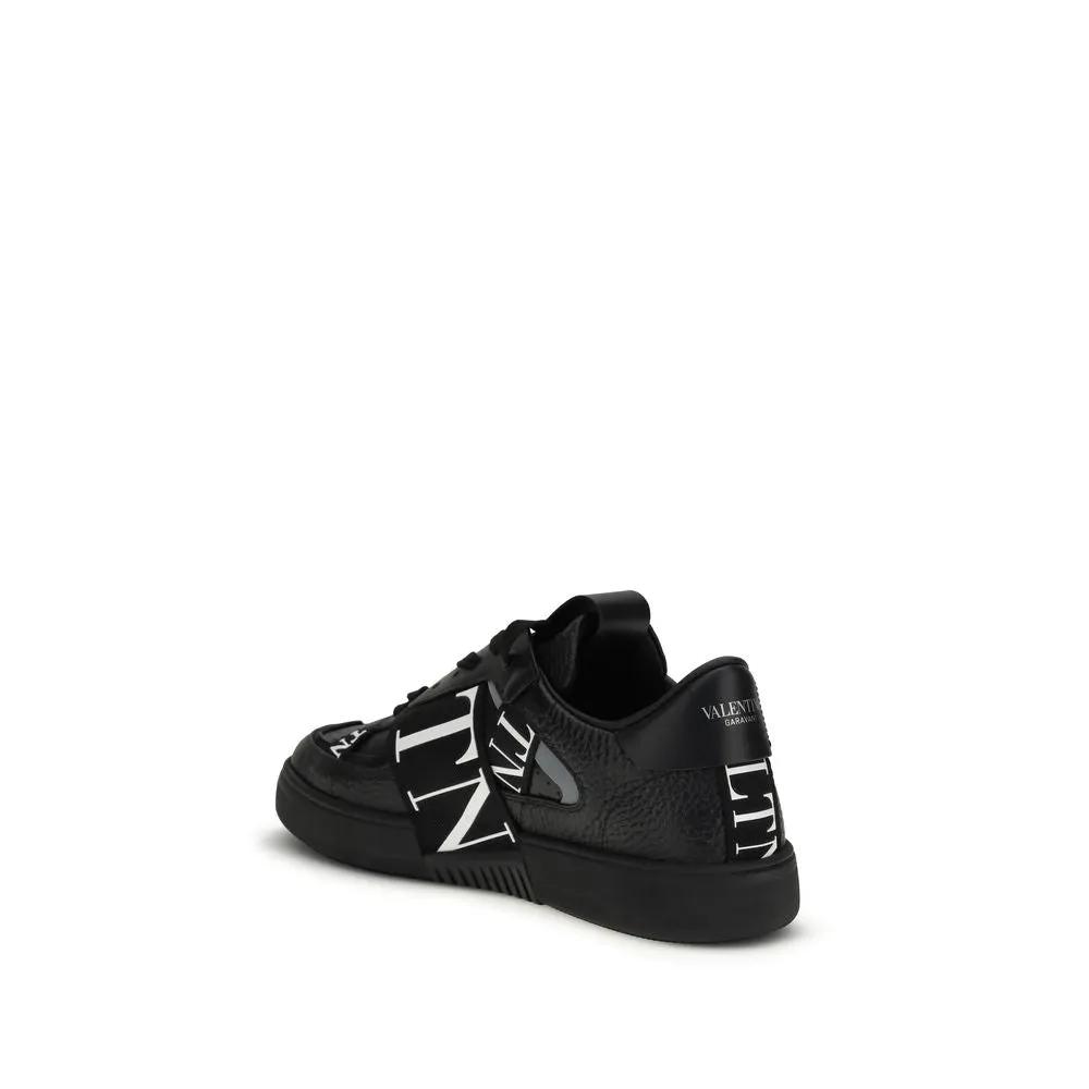 Valentino Garavani Valentino Garavani Black Calf Leather Bos Taurus Athletic Sneakers