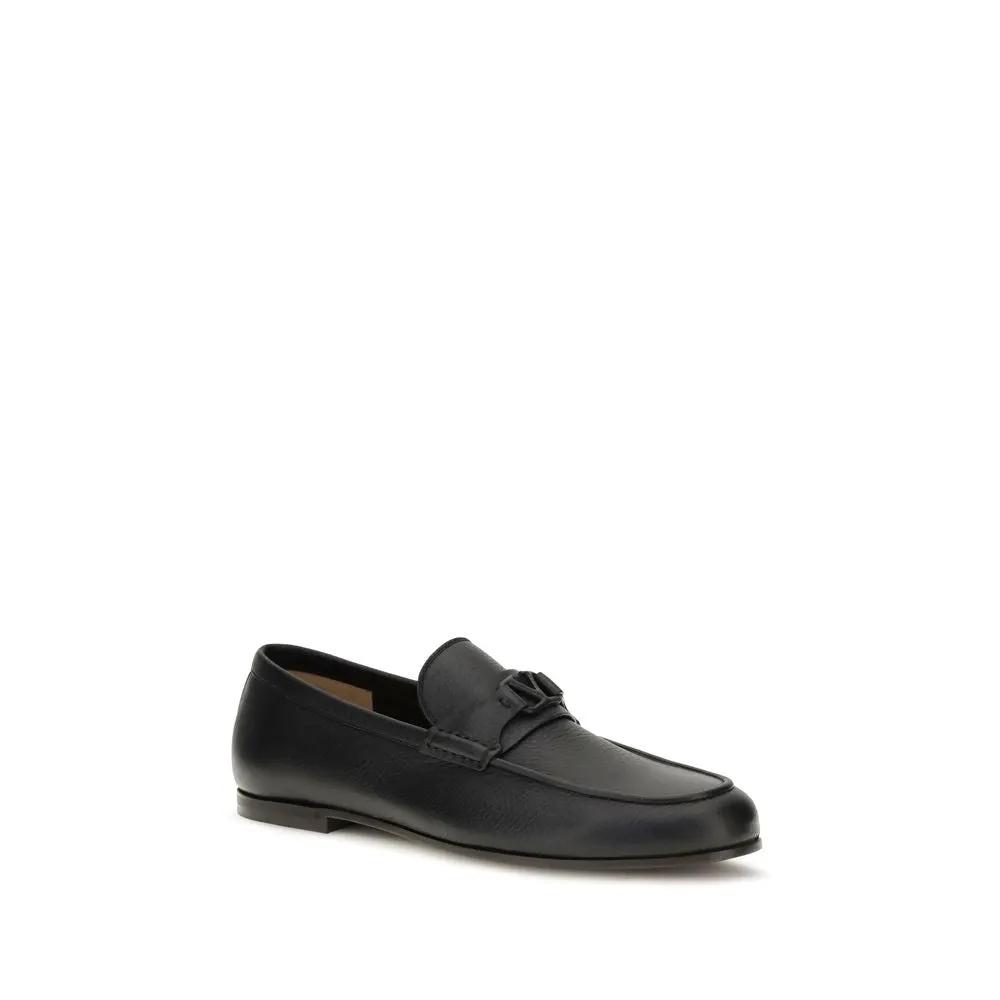 Valentino Garavani Valentino Garavani Black Deer Slip-On Loafers