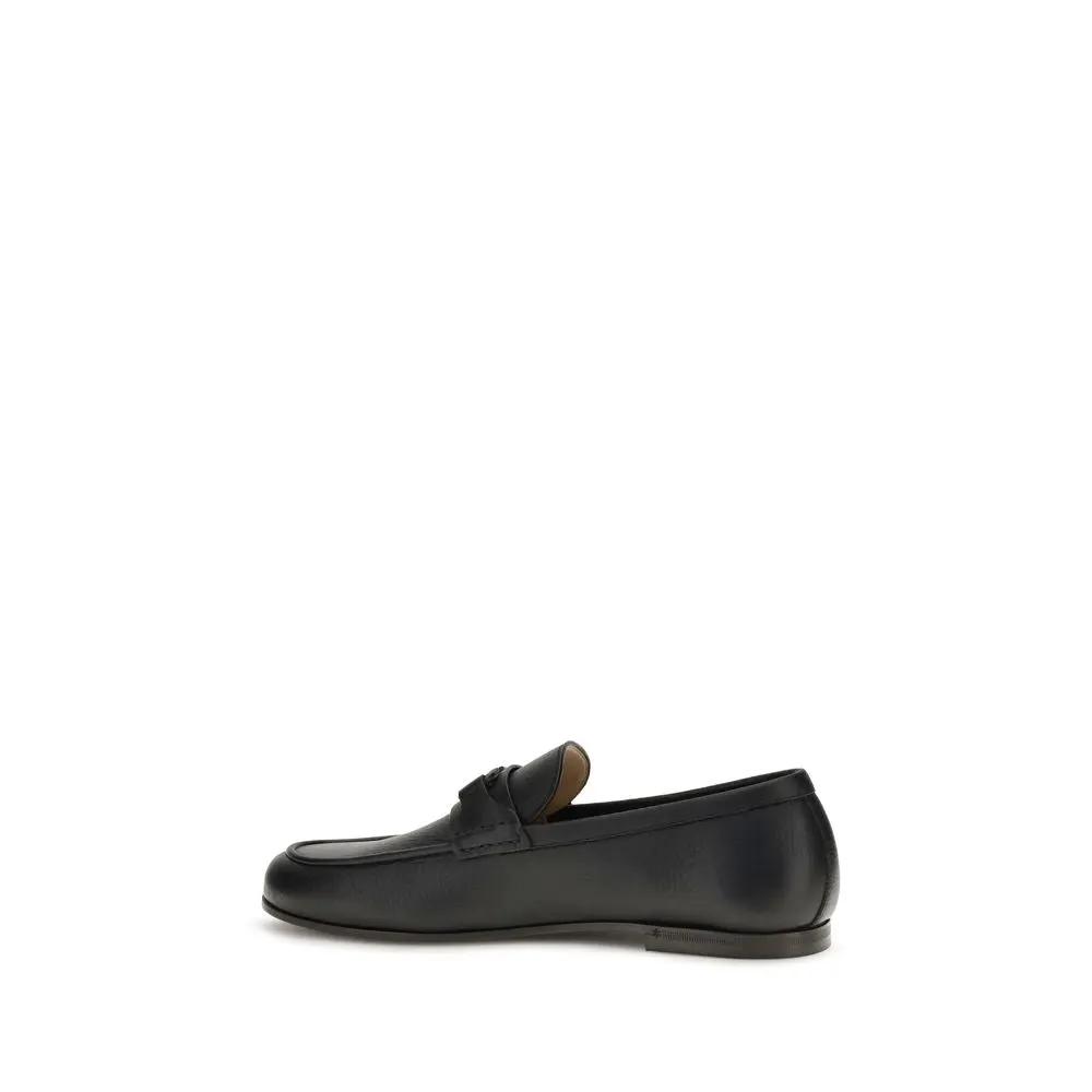 Valentino Garavani Valentino Garavani Black Deer Slip-On Loafers