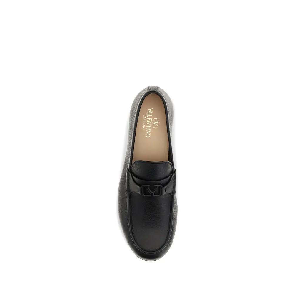 Valentino Garavani Valentino Garavani Black Deer Slip-On Loafers