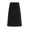 Fendi Fendi Black Wool Oves Aries Midi Skirt