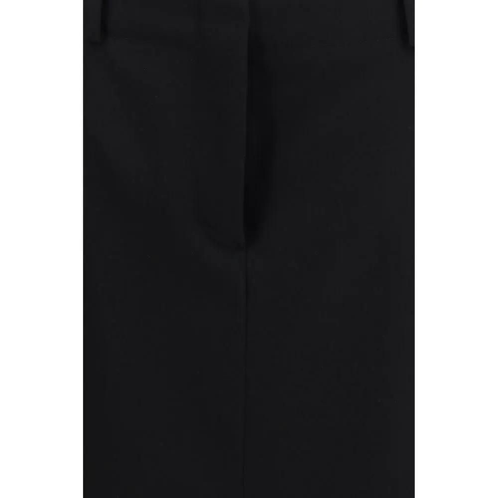 Fendi Fendi Black Wool Oves Aries Midi Skirt