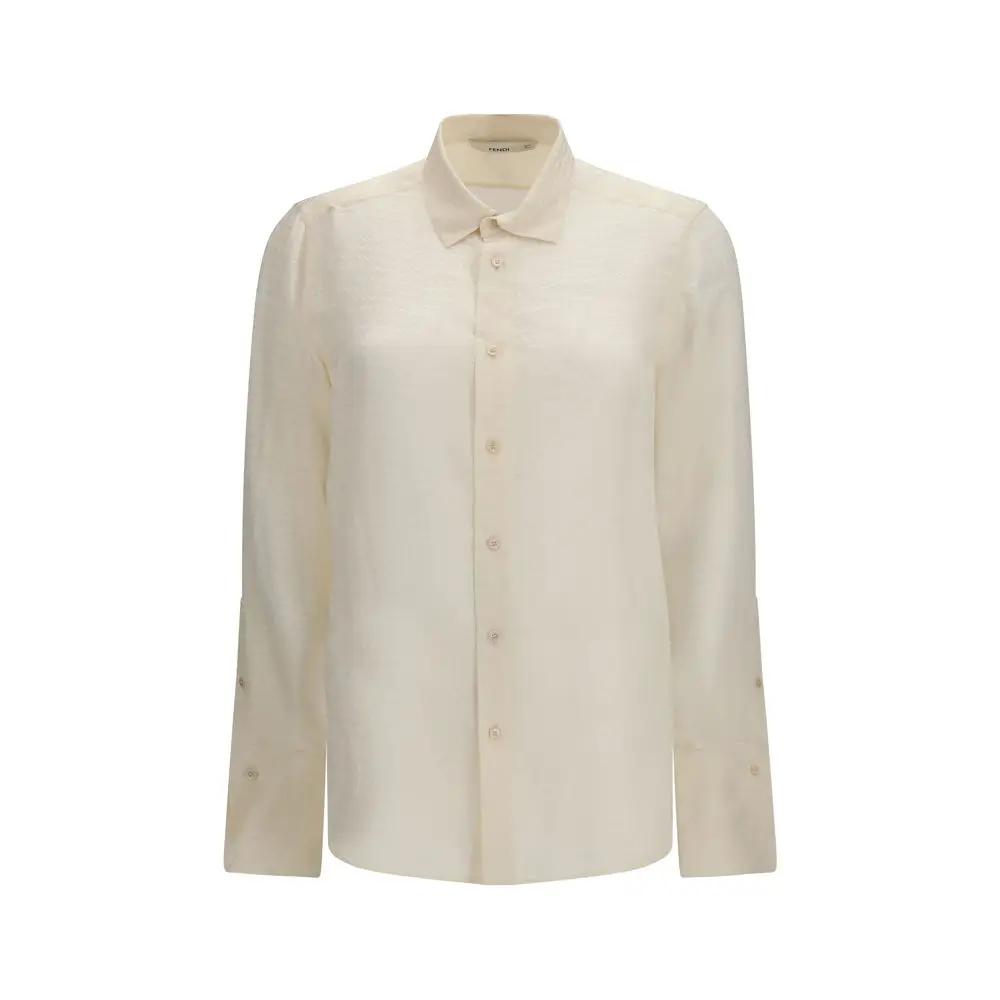 Fendi Fendi Beige Silk Pattern Shirt