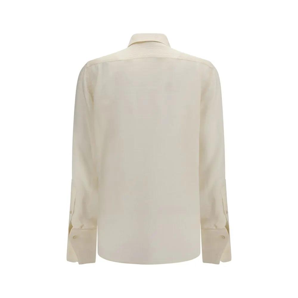 Fendi Fendi Beige Silk Pattern Shirt