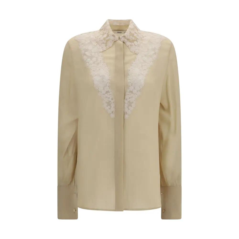 Fendi Fendi Beige Silk Dress Shirt