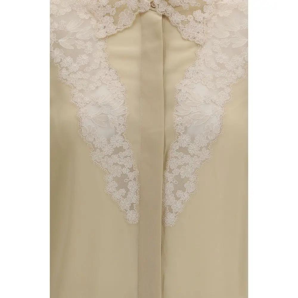 Fendi Fendi Beige Silk Dress Shirt