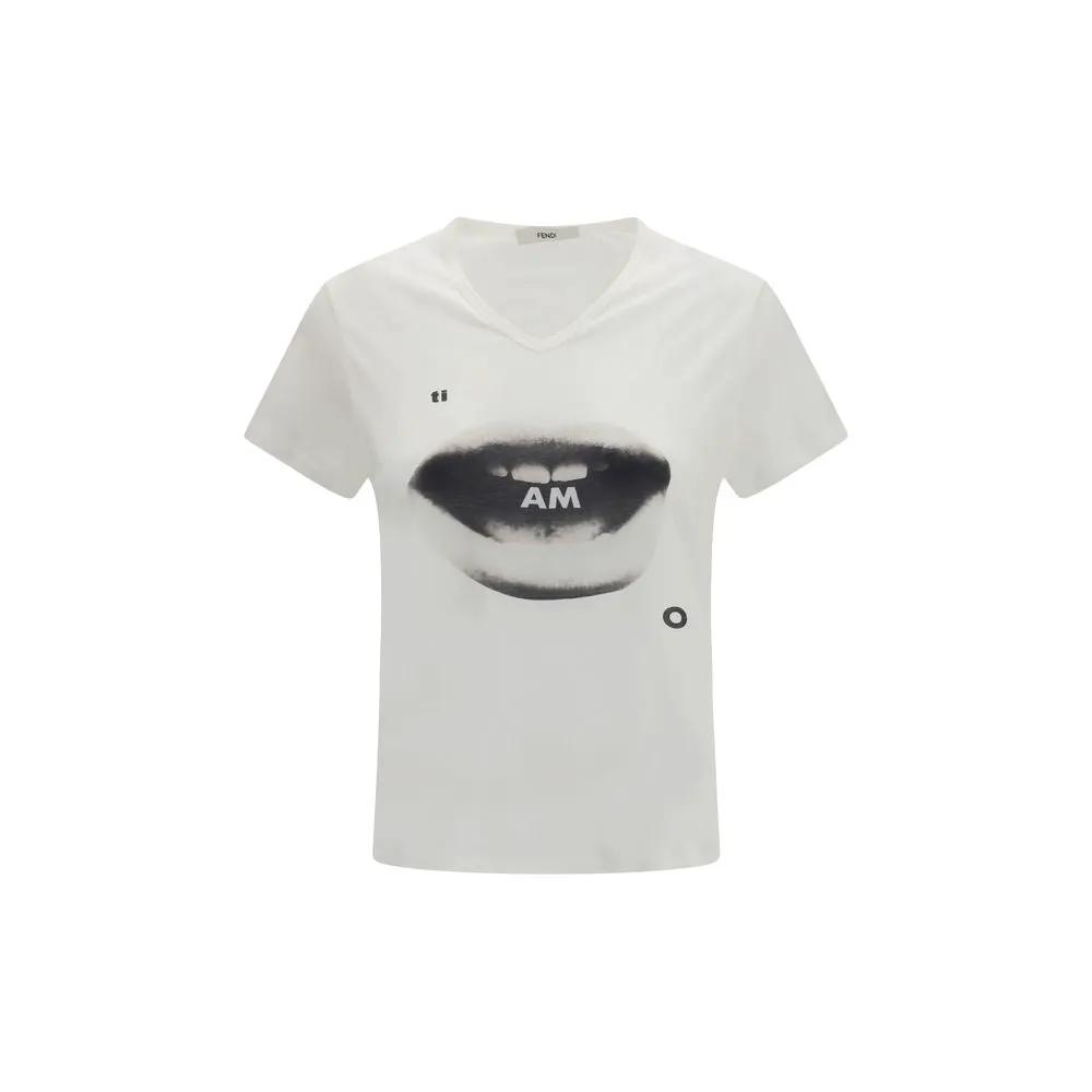 Fendi Fendi White Cotton T-Shirt