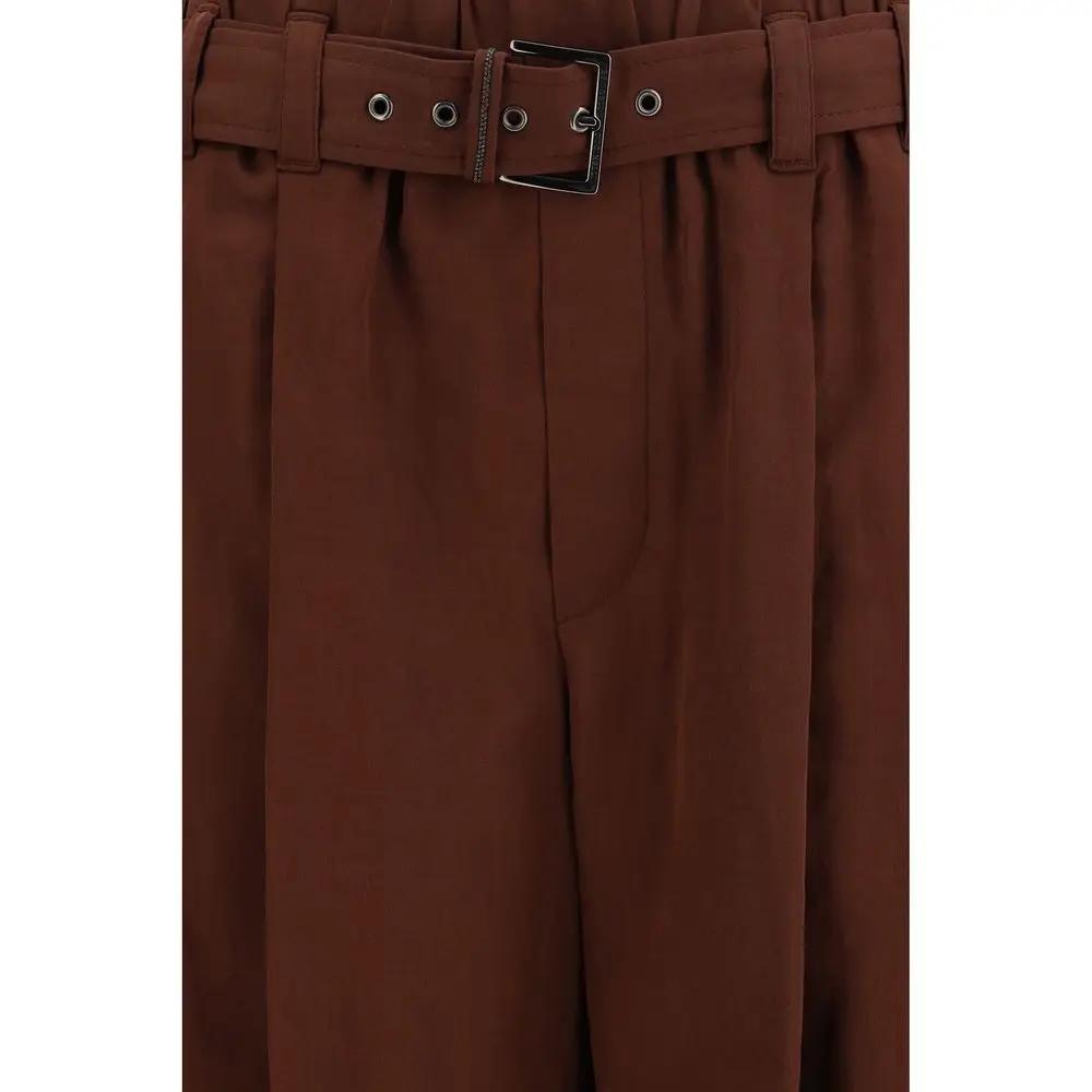 Brunello Cucinelli Brunello Cucinelli Brown Cotton Casual Pants