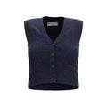 Brunello Cucinelli Brunello Cucinelli Blue Cashmere Sleeveles Sweater